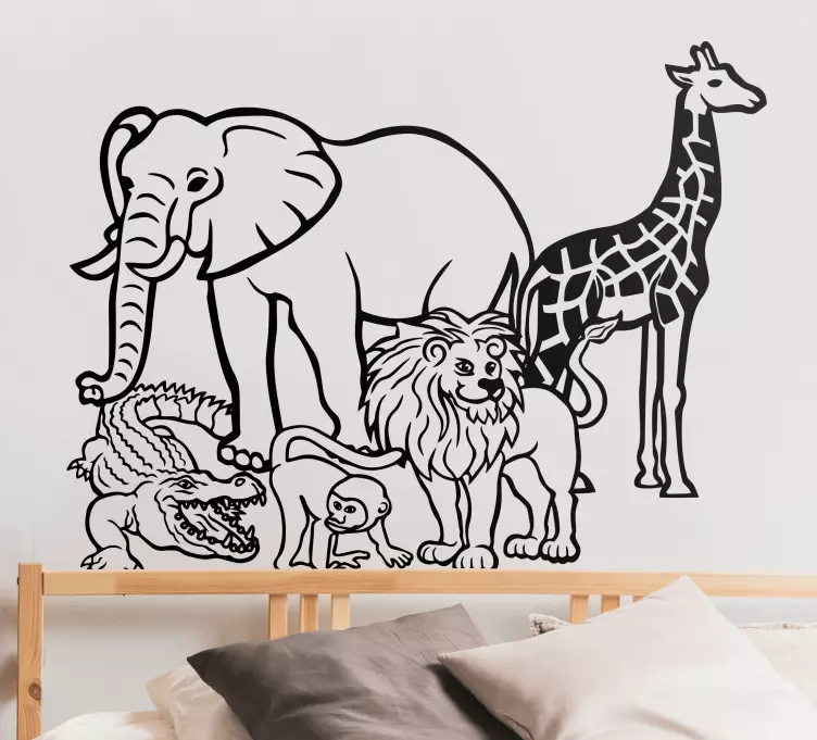Safari Animal Ensemble wildlife decal - TenStickers