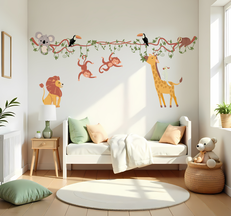 Safari jungle animals childrens' wall stickers - TenStickers
