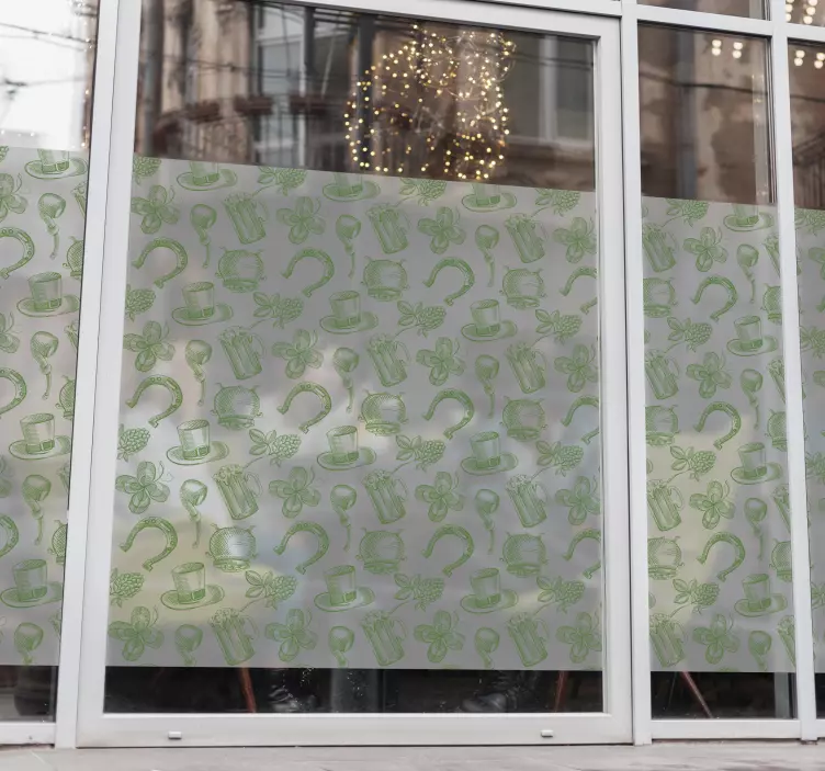Saint Patrick's Pattern Shop Window Sticker - TenStickers