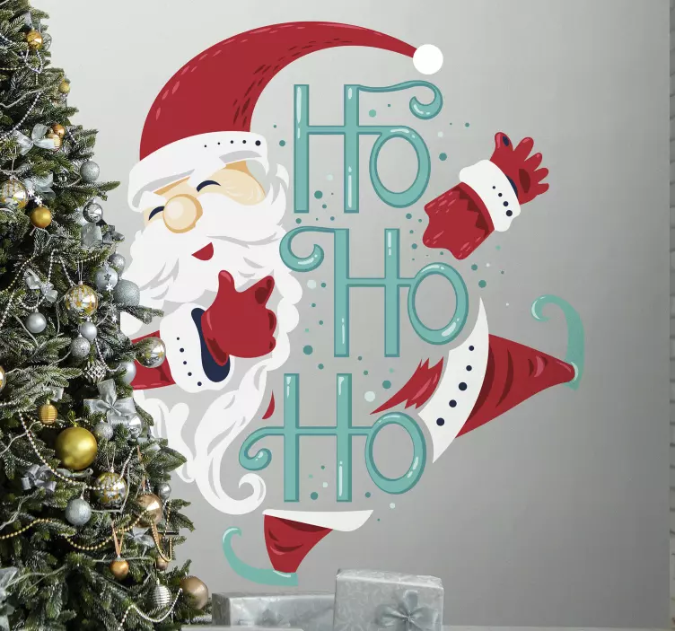 Santa Claus Ho Ho Ho christmas sticker - TenStickers