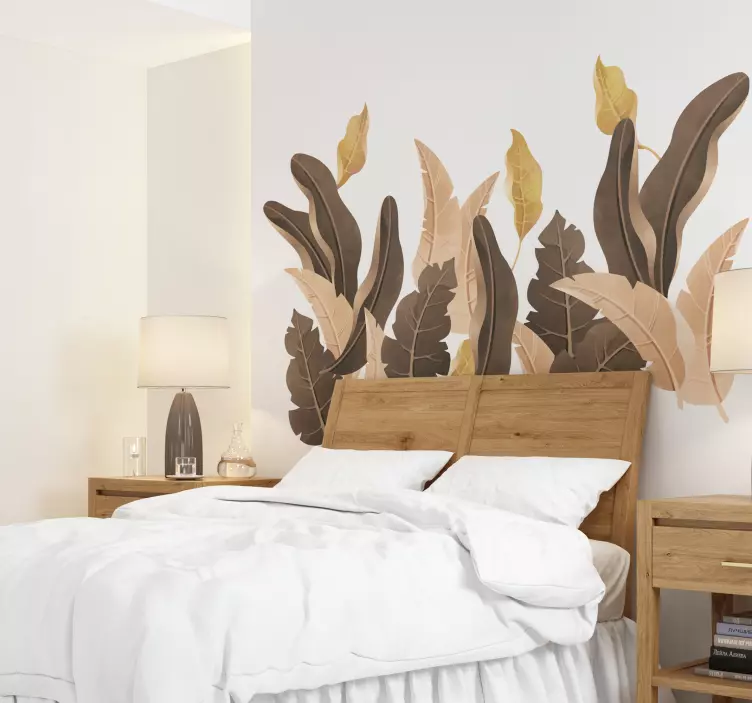 Savannah beige plants bedroom wall decal - TenStickers