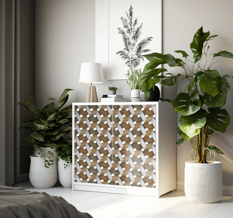 scandinavian white wood furniture decal   - TenStickers