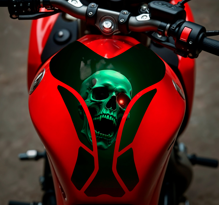 Scary skull motorcycle decal - TenStickers