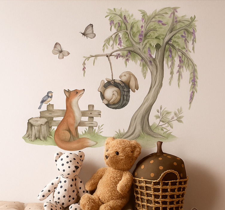 Serene forest scene wall decal - TenStickers