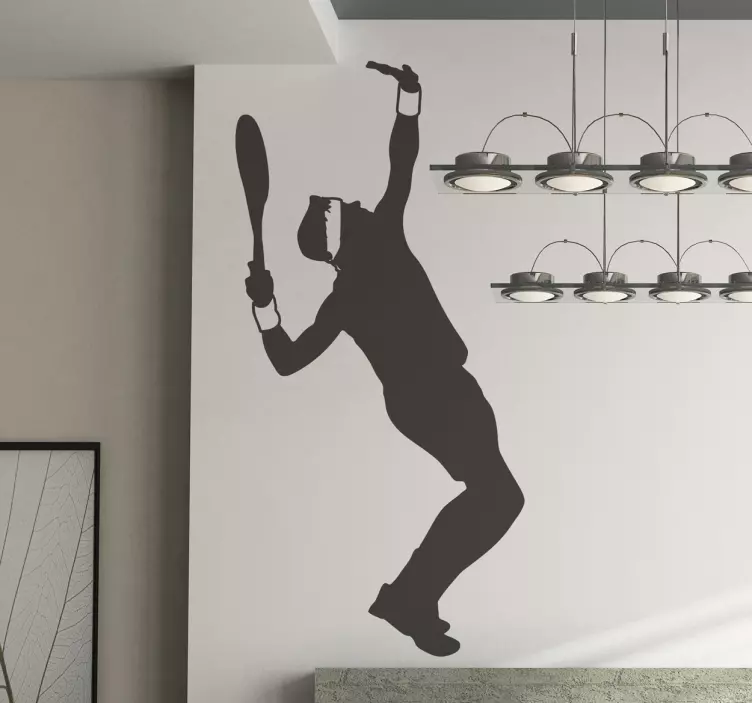 Serving Tennis Player Wall Sticker - TenStickers