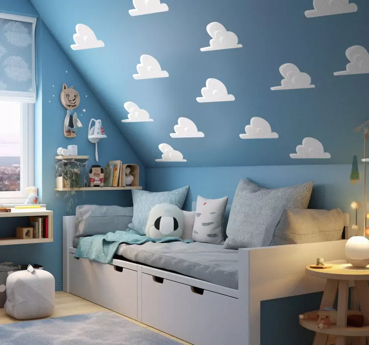 Set of clouds wall sticker children's room - TenStickers