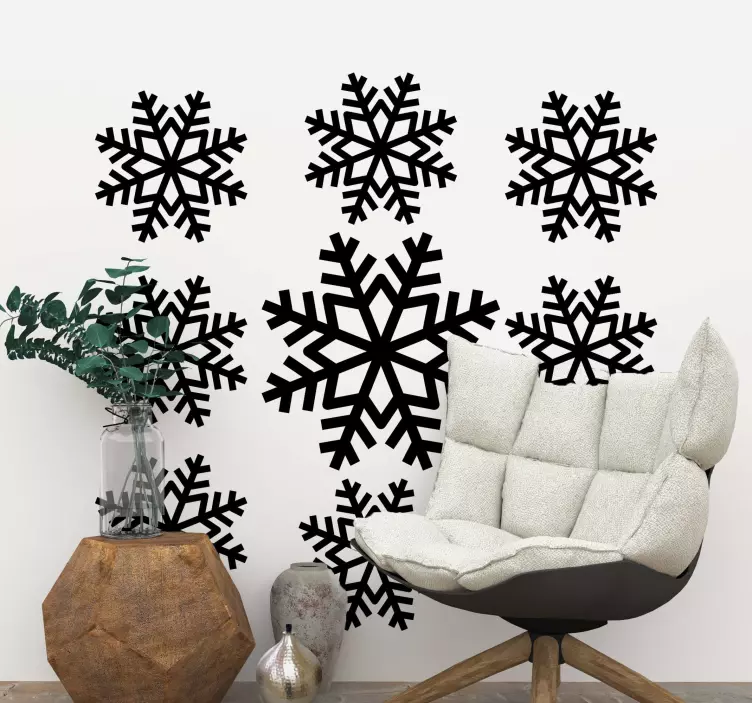 Set snowflake christmas sticker - TenStickers