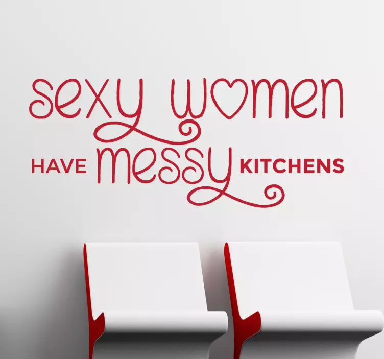 Sexy Messy Kitchen Wall Sticker - TenStickers
