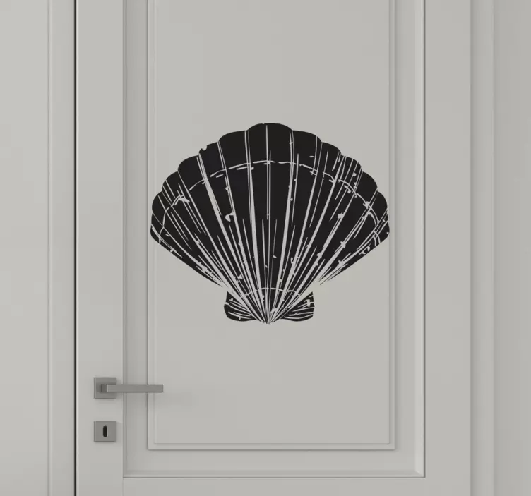 Shell man and woman door sticker - TenStickers