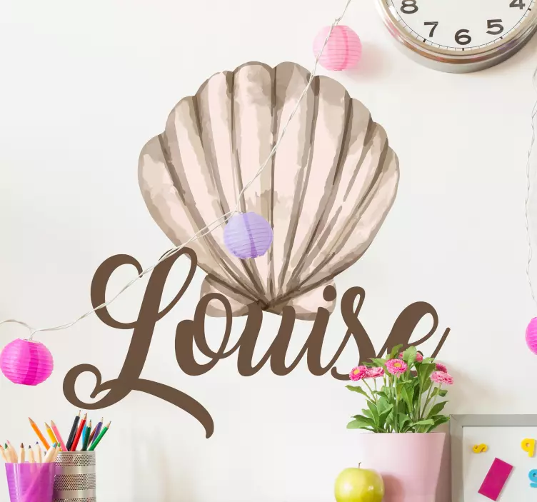 Beige shell with name teenage wall decals - TenStickers