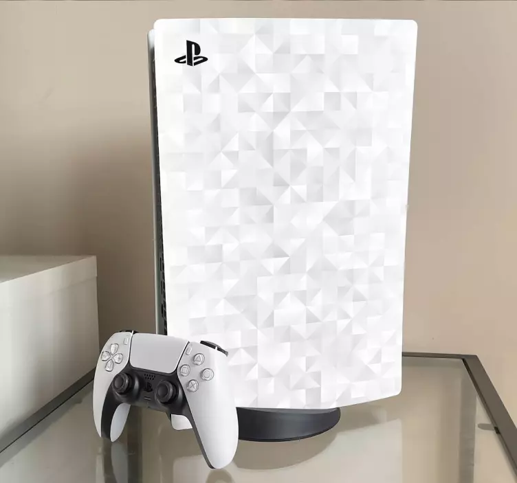 Shiny white and grey background PS5 sticker - TenStickers
