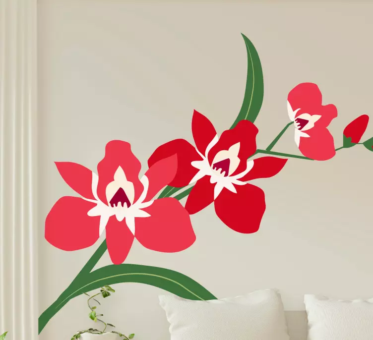 Simple orchid flower wall sticker - TenStickers