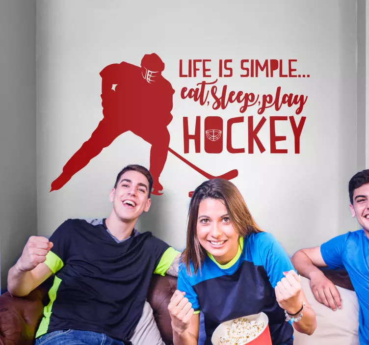 Simply Hockey Life Text Sticker - TenStickers