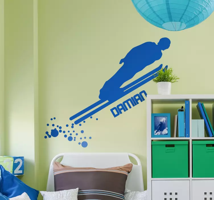 Skiing Action Figure extreme sports sticker - TenStickers