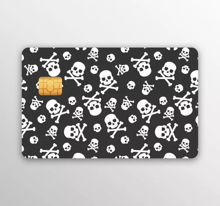 Skull pattern credit card sticker - TenStickers