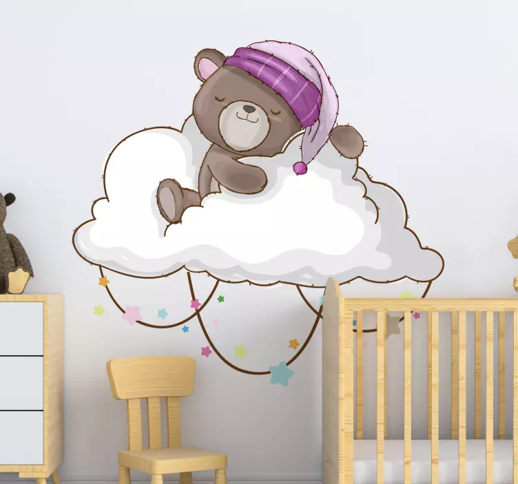 Sleeping Bear Cloud wall stickers for kids - TenStickers