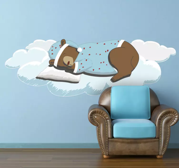Sleeping Bear Wall Sticker - TenStickers