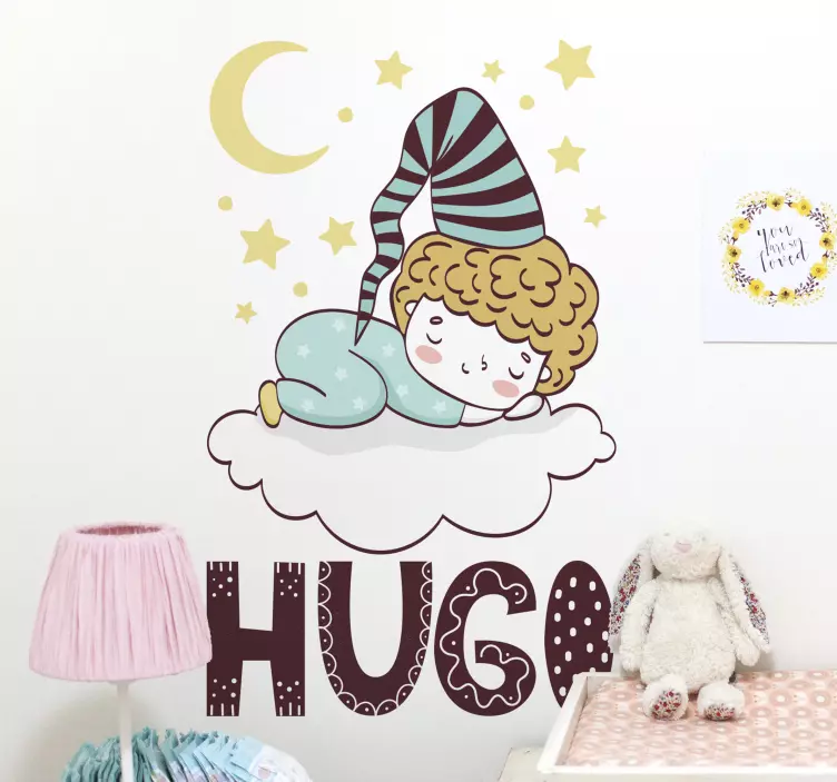 Sleepy Boy Cloud wall stickers for kids - TenStickers
