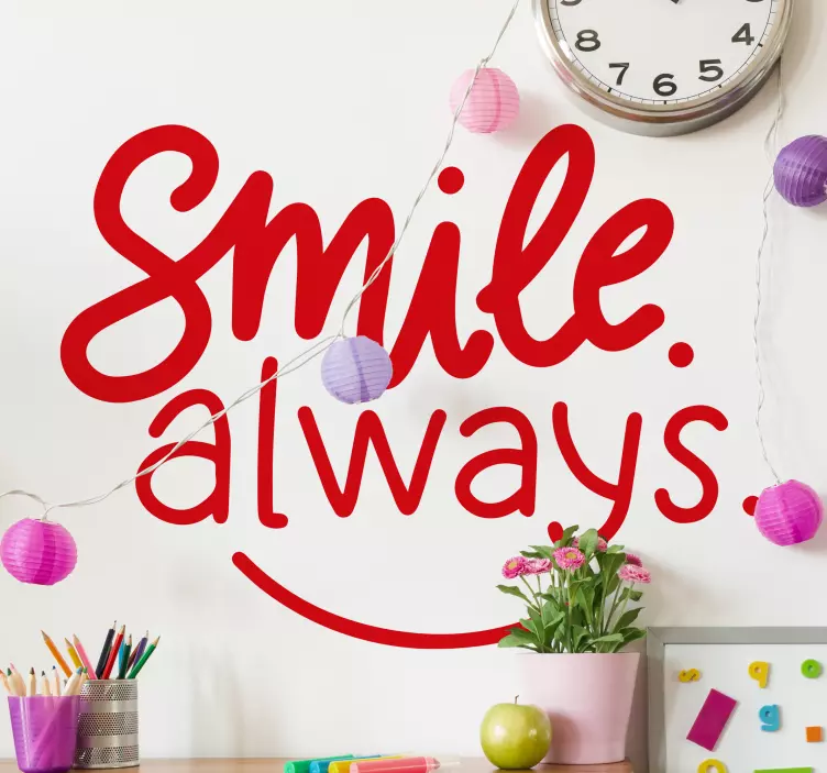 Smile quote motivational wall decal - TenStickers