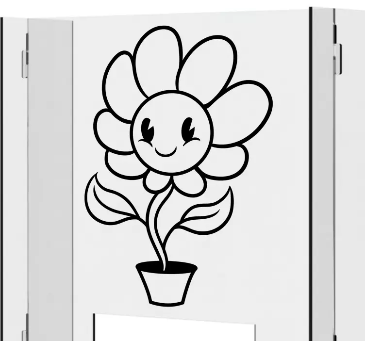 Smile sunflower window vinyl sticker - TenStickers