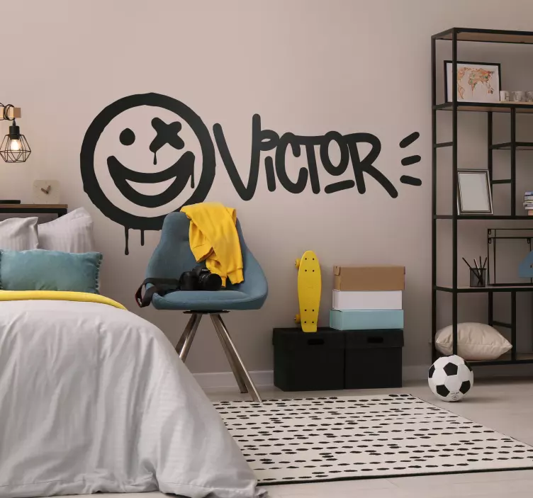 "Smiley" name urban sticker - TenStickers