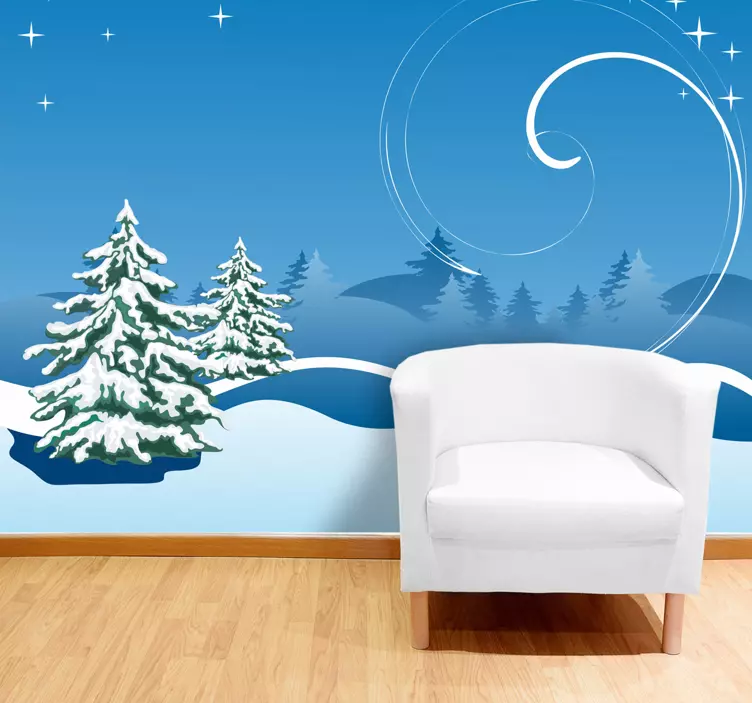 Snow Background Sticker - TenStickers