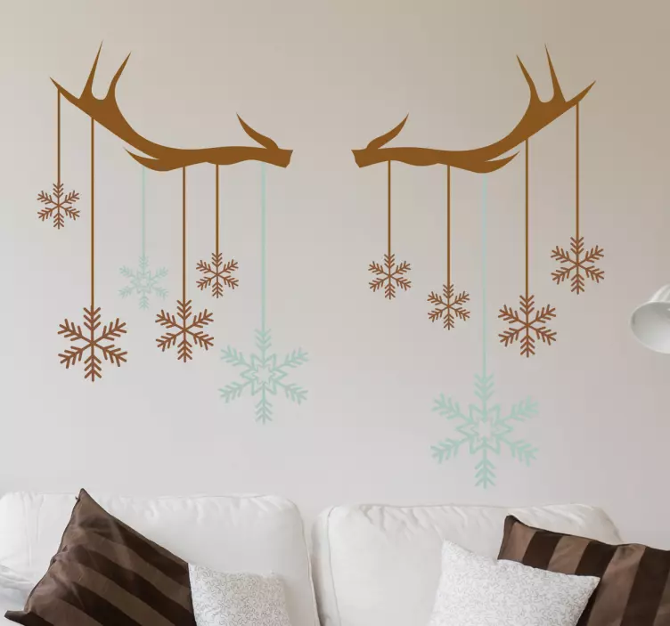 Snowflake Antler Decoration halloween sticker - TenStickers