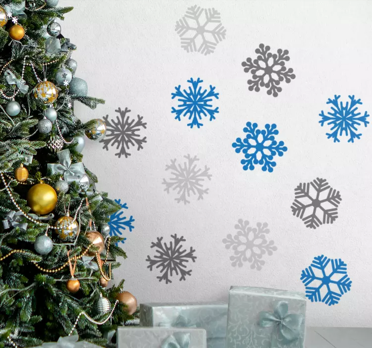 Snowflake Pattern Set holiday sticker - TenStickers
