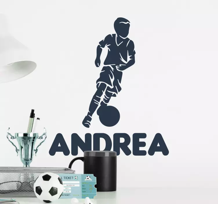 Soccer wall decal custom name player design - TenStickers