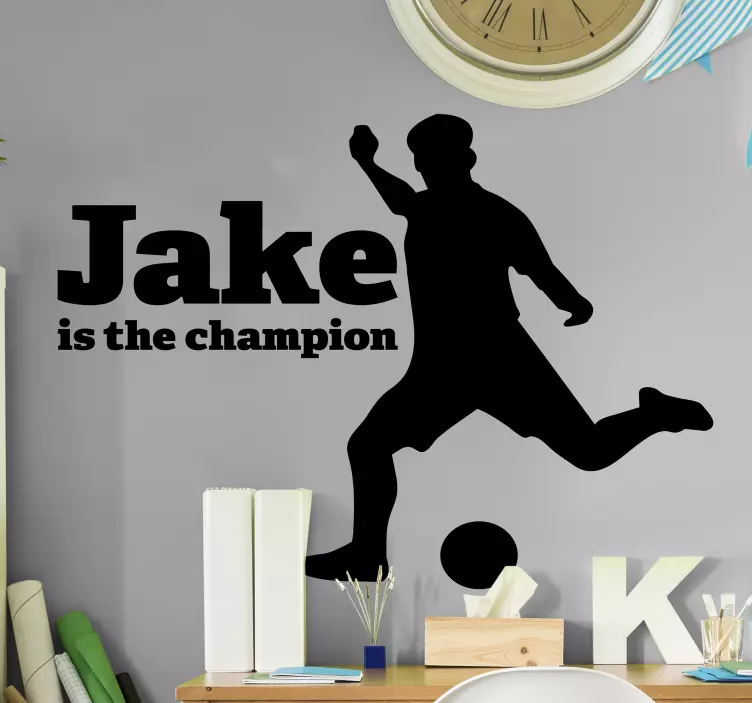 Soccer wall decal customizable champion celebration - TenStickers