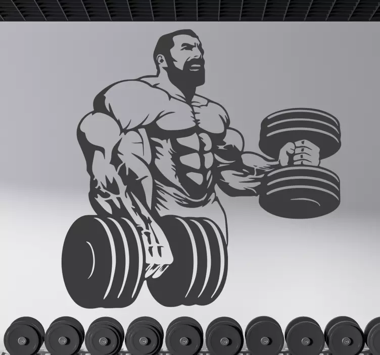 Soccer wall decal muscular weightlifting figure - TenStickers