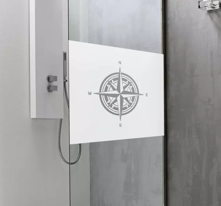 Wind rose shower screen sticker - TenStickers