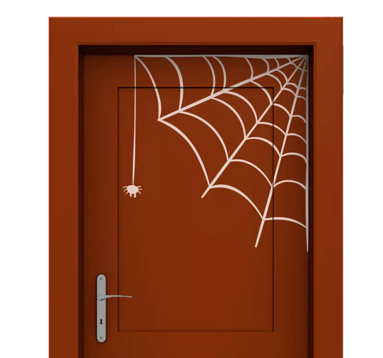 Spider web halloween door sticker - TenStickers