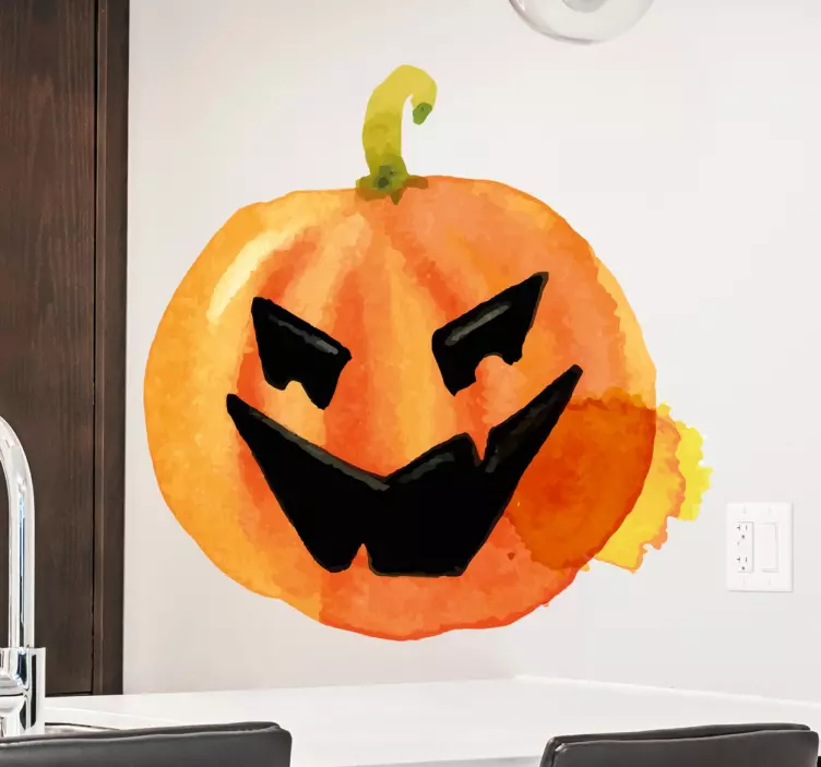 Spooky Pumpkin Face halloween sticker - TenStickers