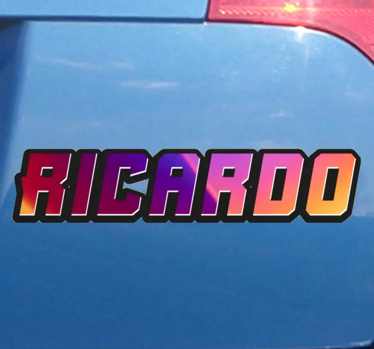 Sport neon personalised name car sticker - TenStickers