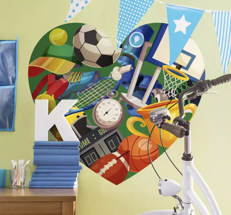 Sports Heart Home Wall Sticker - TenStickers