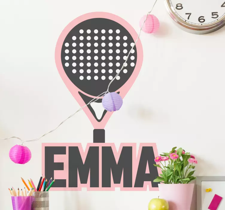 Sports wall decal custom tennis racket design - TenStickers
