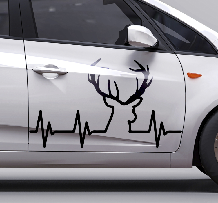 Stag heartbeat car sticker - TenStickers