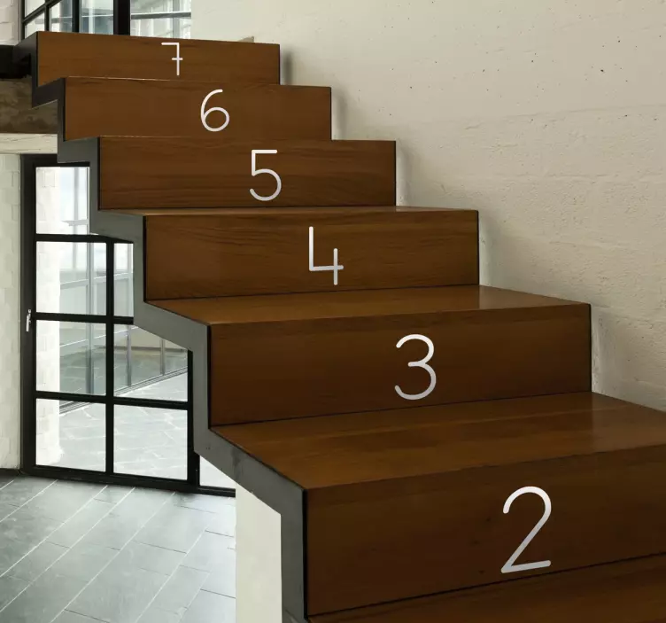 Numbers Decorative Stair Decal - TenStickers