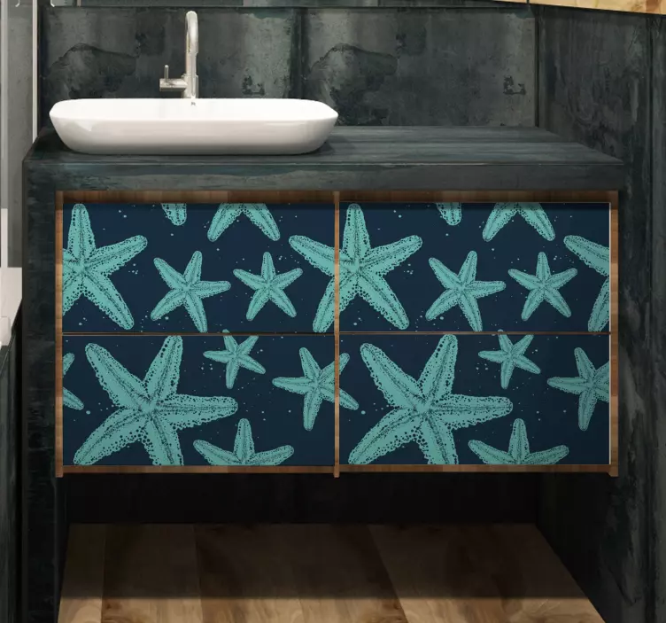 Starfish bluetones  furniture decal - TenStickers