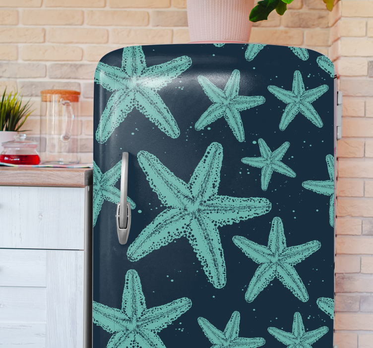 Starfish Pattern refrigerator vinyl wrap - TenStickers