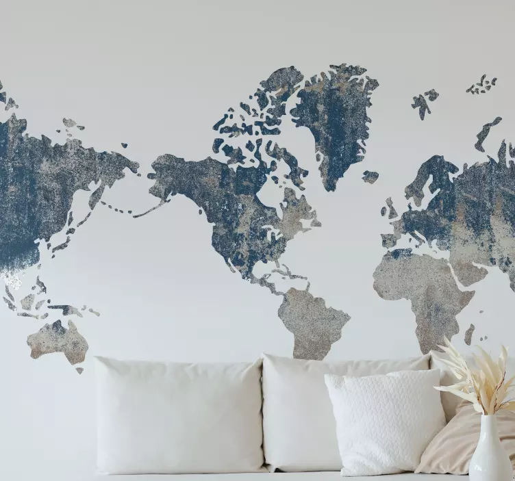 Stone Effect America World map - TenStickers