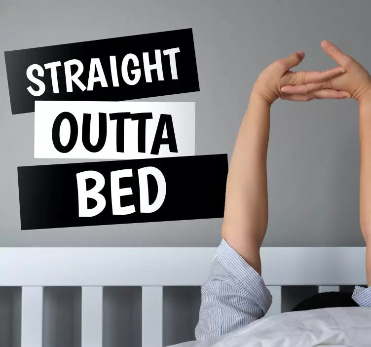 Straight Outta Customisable Text Sticker - TenStickers