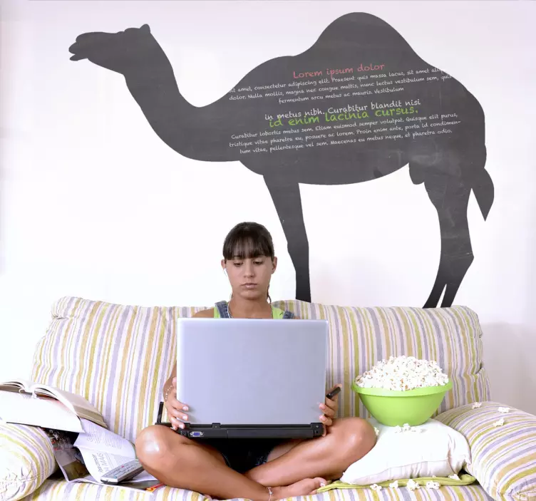 Stylish Camel Silhouette chalkboard sticker - TenStickers