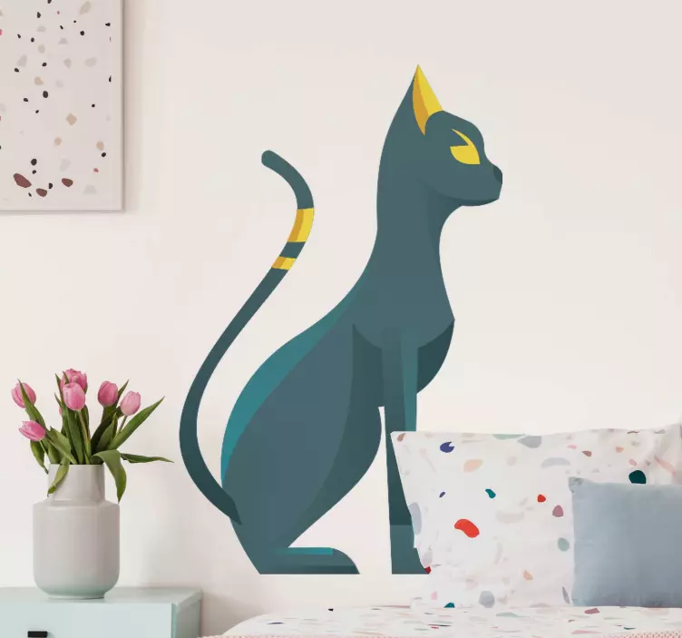 Stylized Cat Silhouette wall sticker - TenStickers