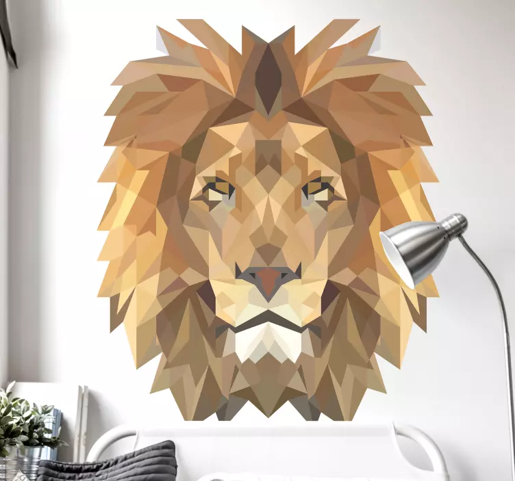 Stylized Lion Portrait animal wall decal - TenStickers