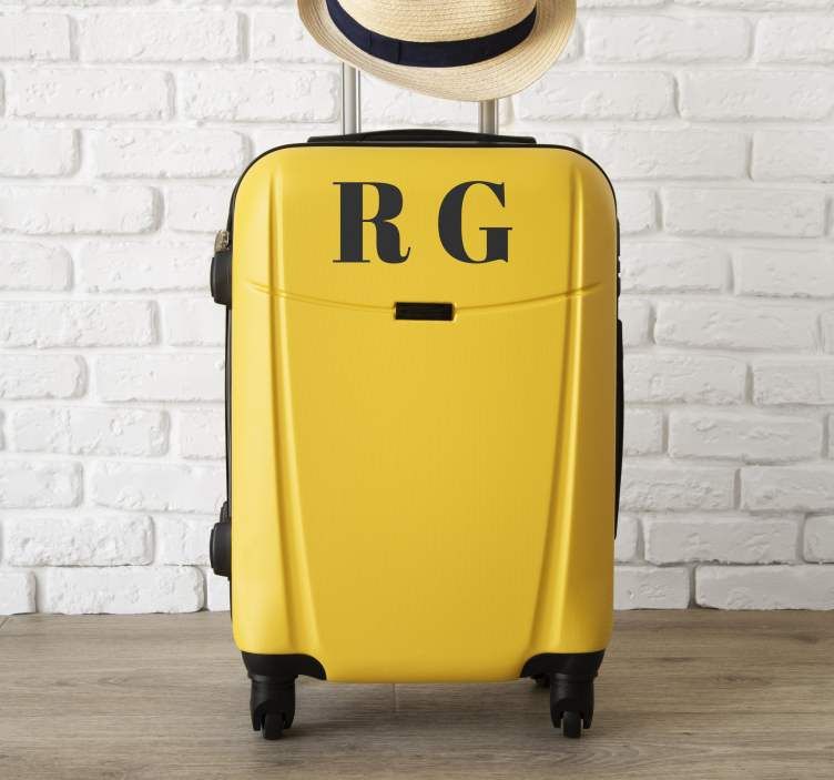 Suitcase Initials customizable sticker - TenStickers