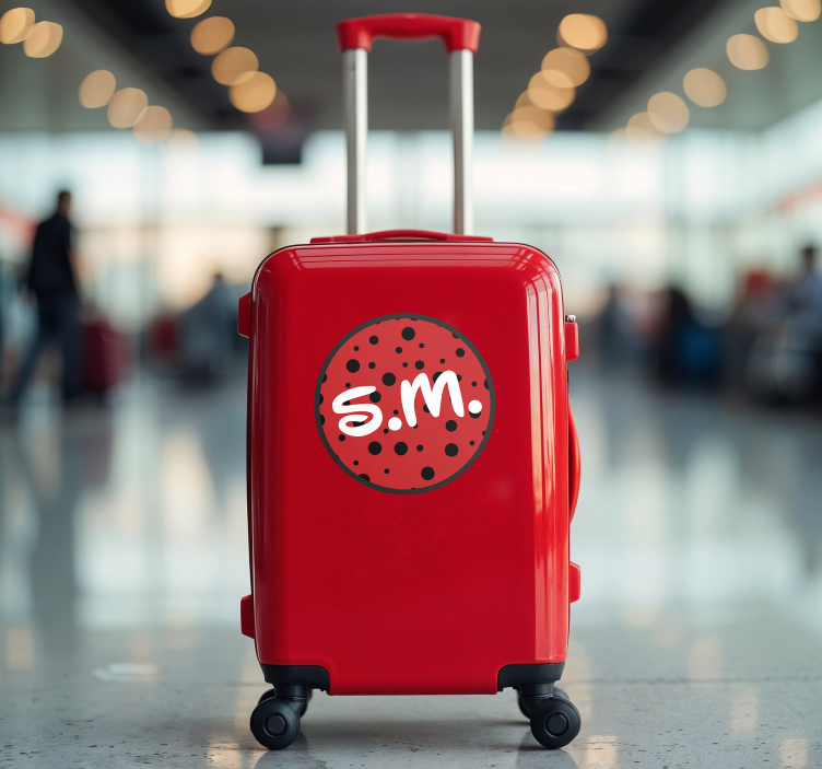 Suitcase Initials for kids customizable sticker - TenStickers
