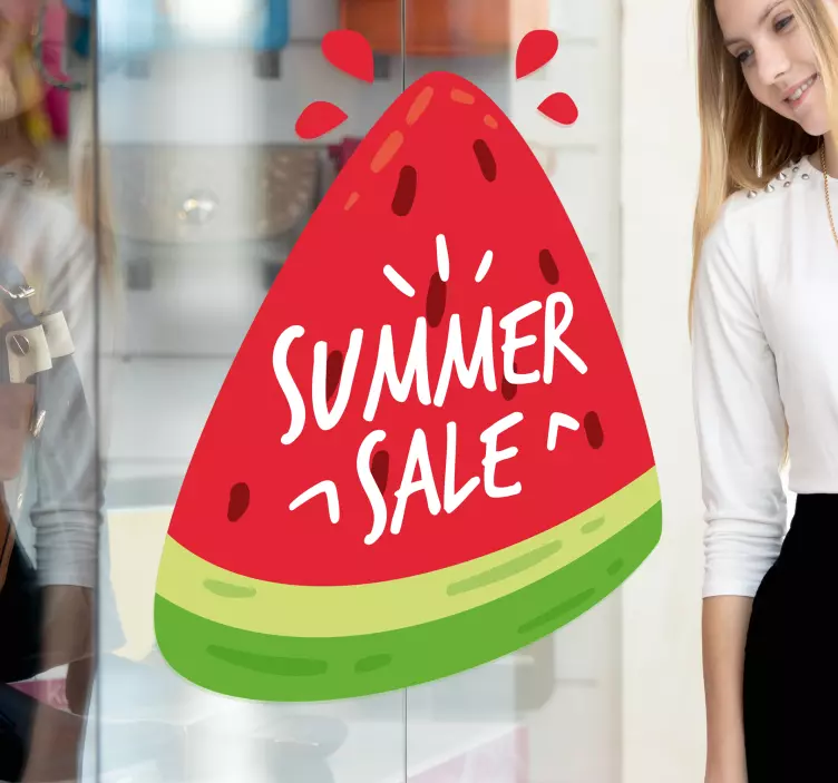 SUMMER SALE WATERMELON DESIGN sales sticker - TenStickers