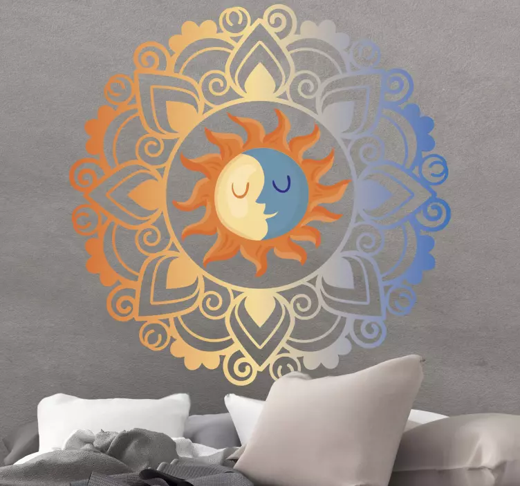 Sun and Moon location wall sticker - TenStickers